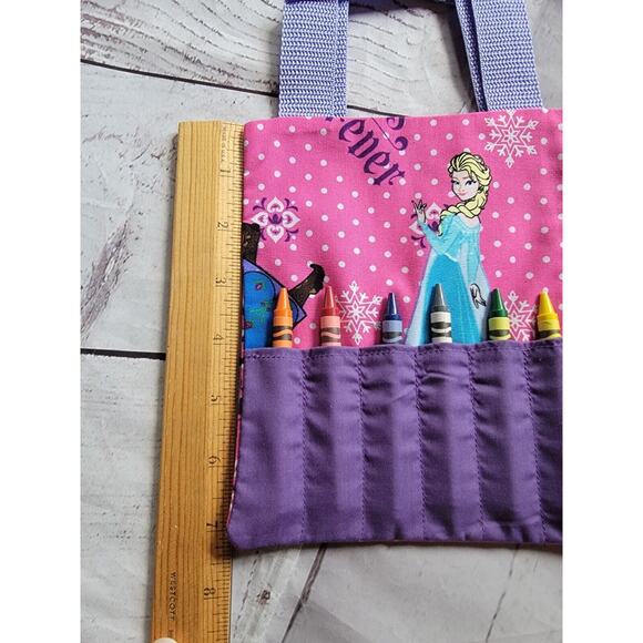 Frozen Crayon Holder Tote Bag Handmade Childrens Bag - Picture 3 of 8